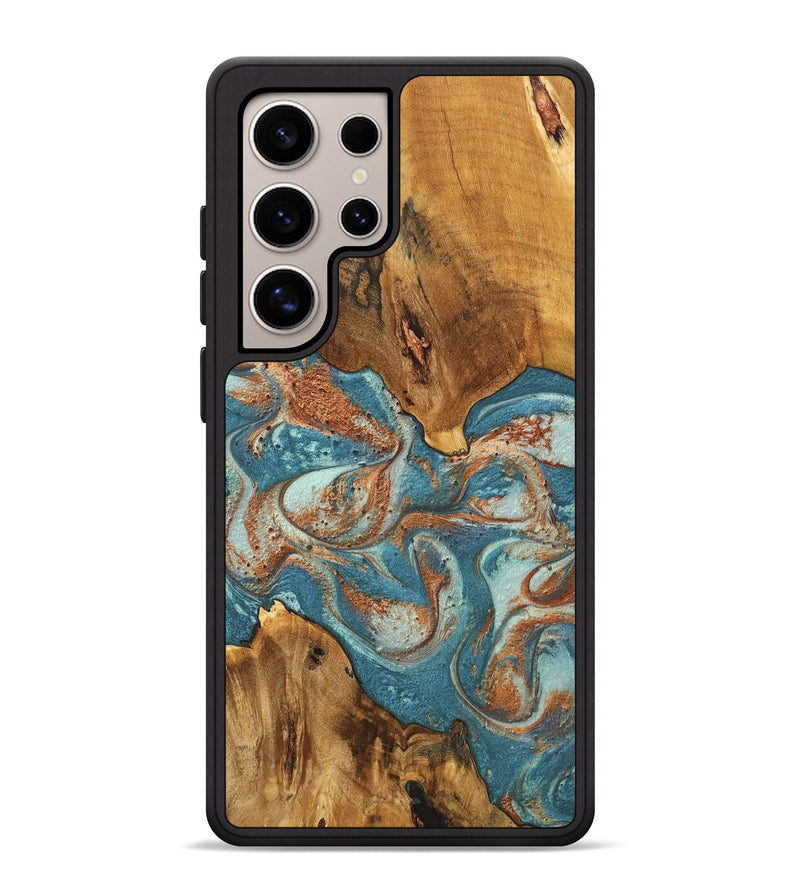 Galaxy S25 Ultra Wood Phone Case - Clover (Teal & Gold, 747788)