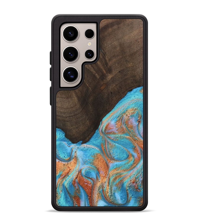 Galaxy S25 Ultra Wood Phone Case - Joziah (Teal & Gold, 747791)