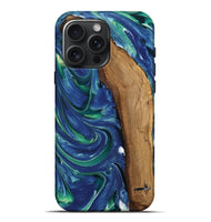 iPhone 16 Pro Max Wood Live Edge Phone Case - Golda (Blue, 747814)