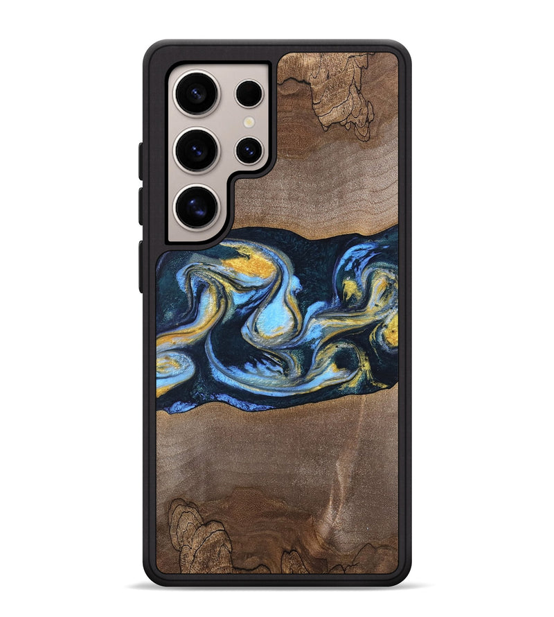 Galaxy S25 Ultra Wood Phone Case - Yasmeen (Teal & Gold, 747891)