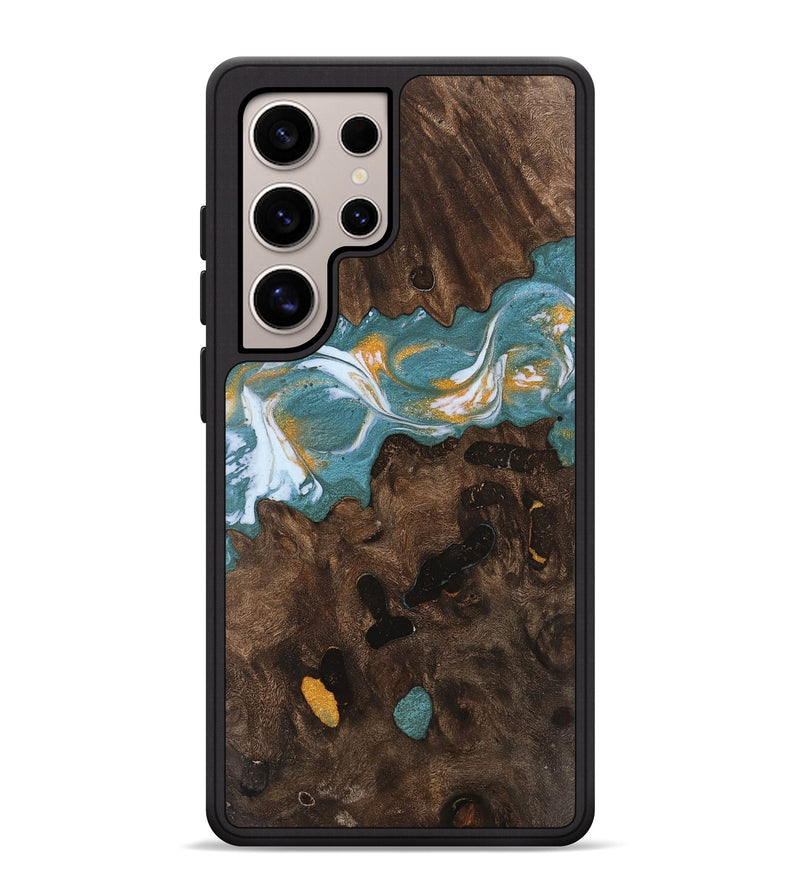 Galaxy S25 Ultra Wood Phone Case - Westin (Teal & Gold, 747895)