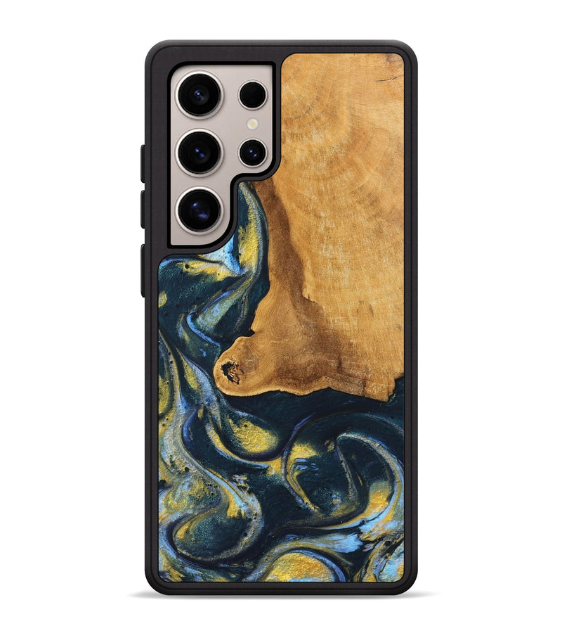 Galaxy S25 Ultra Wood Phone Case - Tamera (Teal & Gold, 747908)