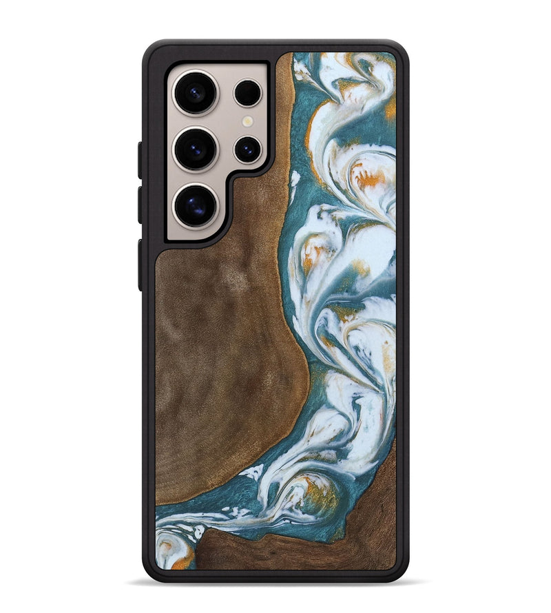 Galaxy S25 Ultra Wood Phone Case - Erastus (Teal & Gold, 747919)