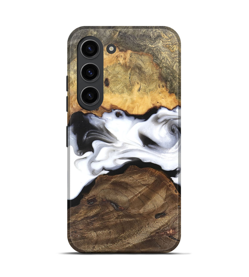 Galaxy S23 Wood Live Edge Phone Case - Nolan (Black & White, 748108)