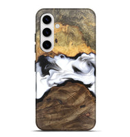 Galaxy S25 Plus Wood Live Edge Phone Case - Nolan (Black & White, 748108)