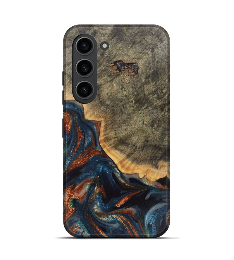 Galaxy S23 Wood Live Edge Phone Case - Elmore (Teal & Gold, 748109)