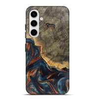 Galaxy S25 Plus Wood Live Edge Phone Case - Elmore (Teal & Gold, 748109)