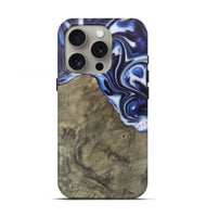 iPhone 16 Pro Wood Live Edge Phone Case - Harding (Blue, 748121)