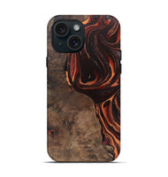 iPhone 15 Wood Live Edge Phone Case - Maye (Red, 748122)