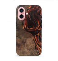 iPhone 16 Wood Live Edge Phone Case - Maye (Red, 748122)