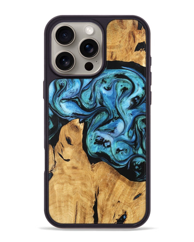 iPhone 16 Pro Max Wood Phone Case - Rafael (Blue, 748208)