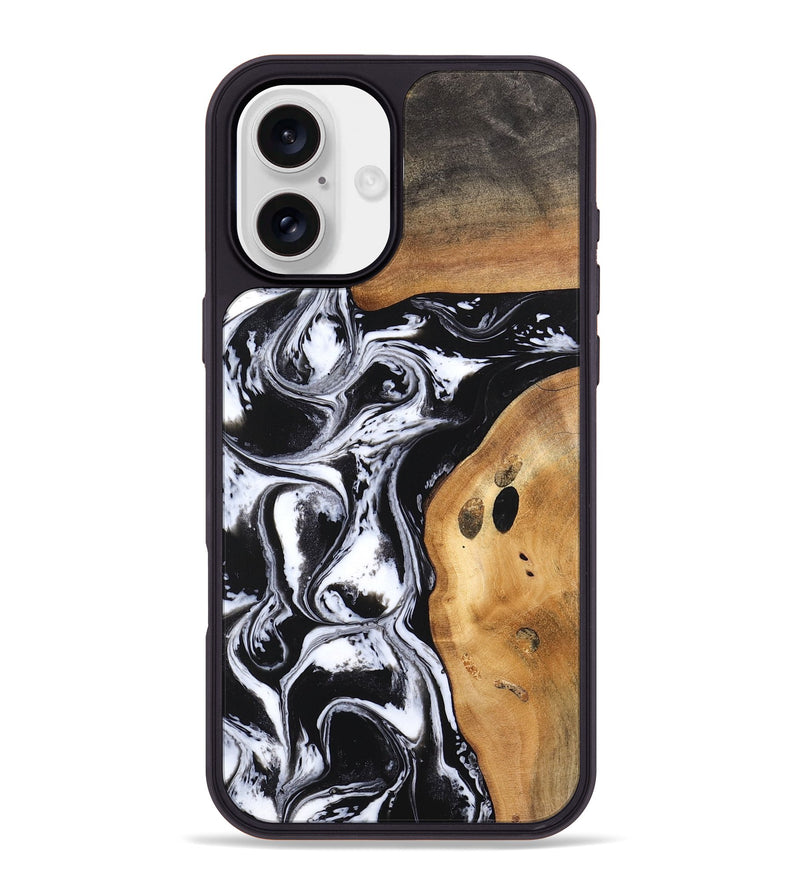 iPhone 16 Plus Wood Phone Case - Colin (Black & White, 748344)