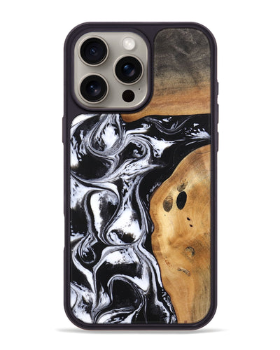 iPhone 16 Pro Max Wood Phone Case - Colin (Black & White, 748344)