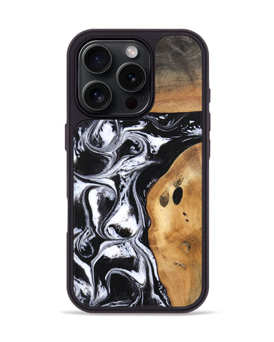 iPhone 16 Pro Wood Phone Case - Colin (Black & White, 748344)