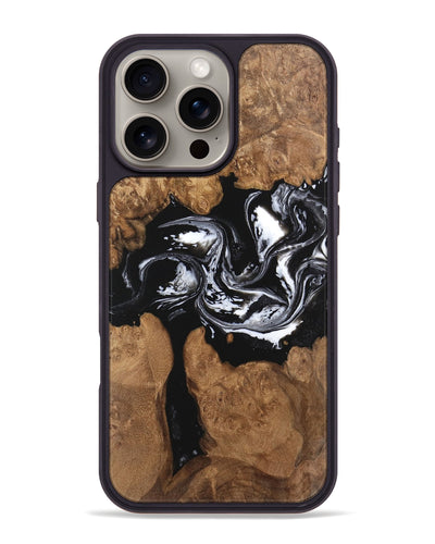 iPhone 16 Pro Max Wood Phone Case - Jamila (Black & White, 748345)