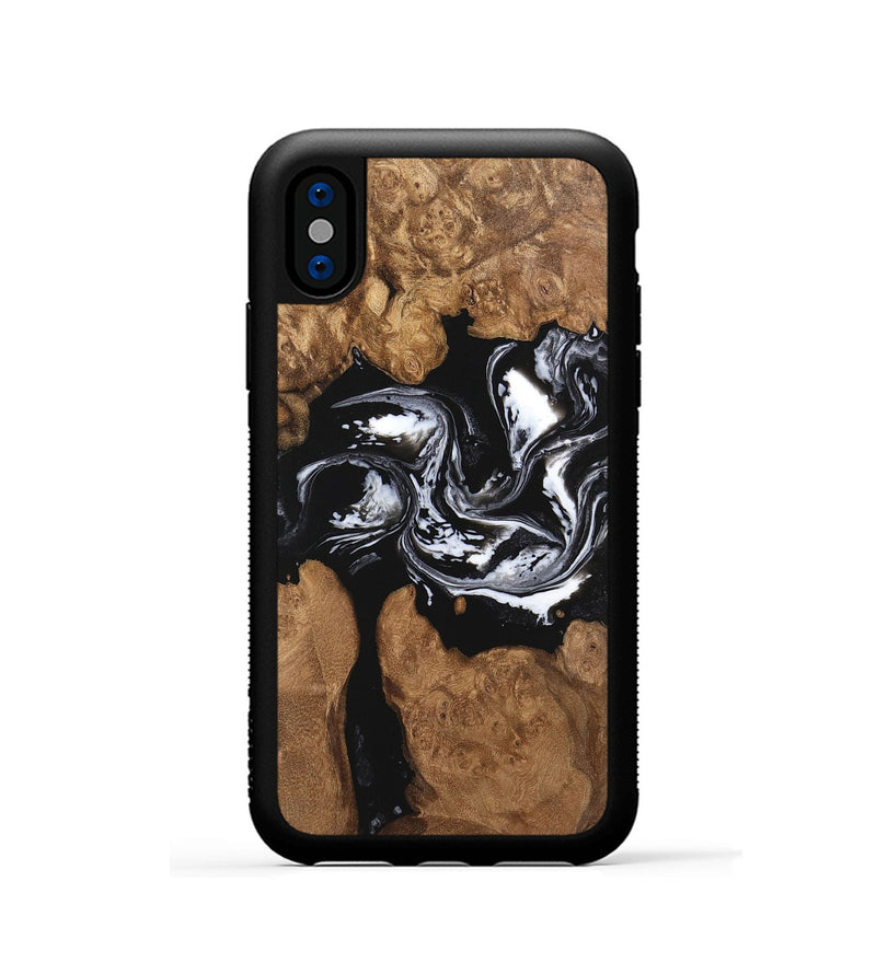 iPhone Xs Wood Phone Case - Jamila (Black & White, 748345)