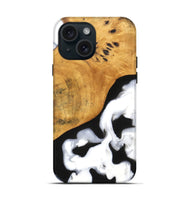 iPhone 15 Wood Live Edge Phone Case - Leesa (Black & White, 748409)