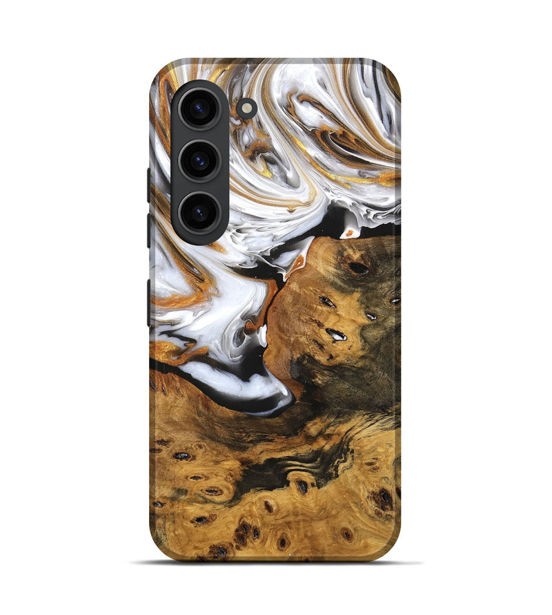 Galaxy S23 Wood Live Edge Phone Case - Aubrie (Black & White, 748410)