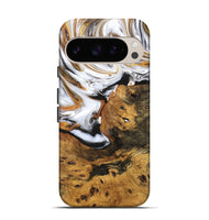 Pixel 9 Pro Wood Live Edge Phone Case - Aubrie (Black & White, 748410)