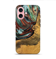 iPhone 16 Wood Live Edge Phone Case - Alvie (Green, 748414)