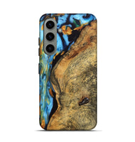 Galaxy S24 Wood Live Edge Phone Case - Cadence (Teal & Gold, 748417)