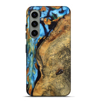 Galaxy S24 Plus Wood Live Edge Phone Case - Cadence (Teal & Gold, 748417)