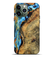 iPhone 13 Pro Max Wood Live Edge Phone Case - Cadence (Teal & Gold, 748417)