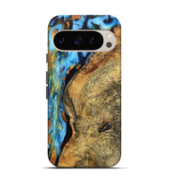 Pixel 9 Pro Wood Live Edge Phone Case - Cadence (Teal & Gold, 748417)