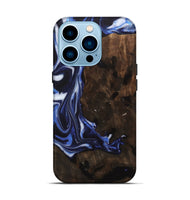 iPhone 14 Pro Wood Live Edge Phone Case - Bailee (Blue, 748420)