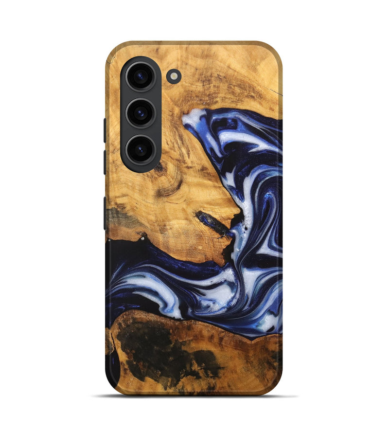 Galaxy S23 Wood Live Edge Phone Case - Emmalee (Blue, 748421)