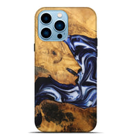 iPhone 14 Pro Max Wood Live Edge Phone Case - Emmalee (Blue, 748421)