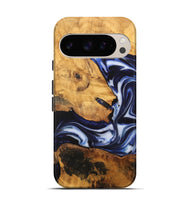 Pixel 9 Wood Live Edge Phone Case - Emmalee (Blue, 748421)