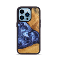 iPhone 14 Pro Wood Phone Case - Alexa (Blue, 748484)