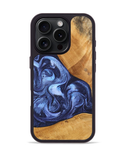 iPhone 16 Pro Wood Phone Case - Alexa (Blue, 748484)