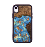 iPhone Xr Wood Phone Case - Justine (Teal & Gold, 748566)