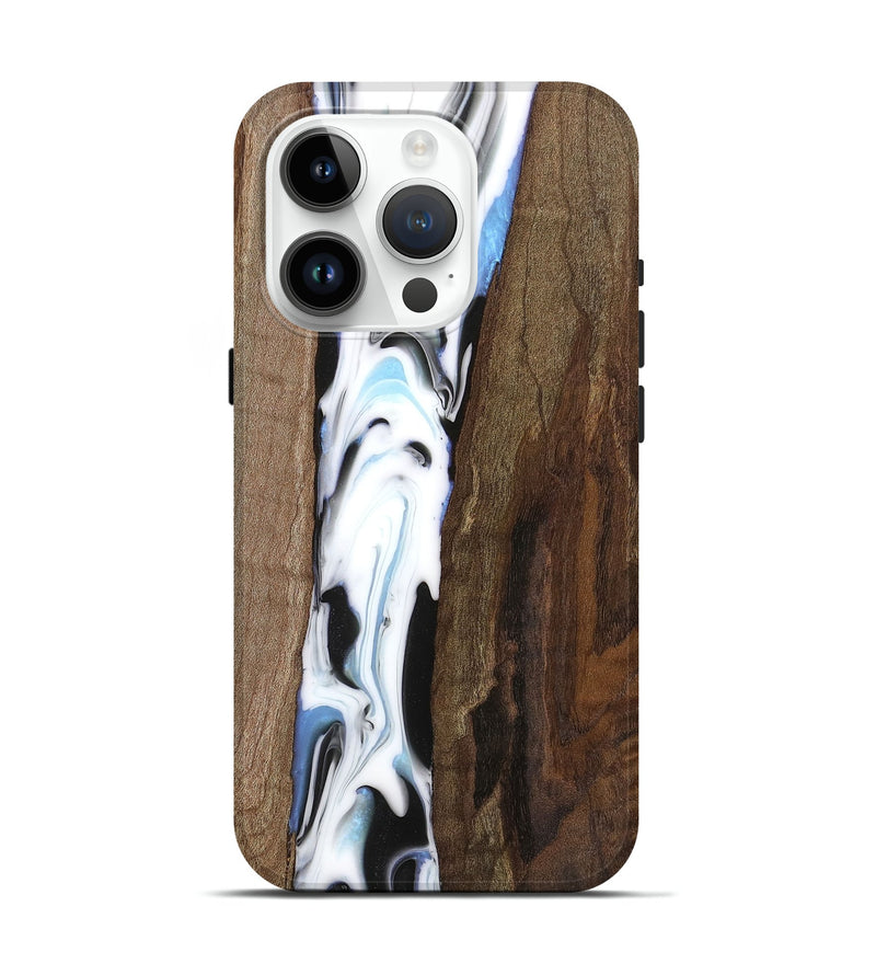 iPhone 15 Pro Wood Live Edge Phone Case - Dirk (Black & White, 748971)