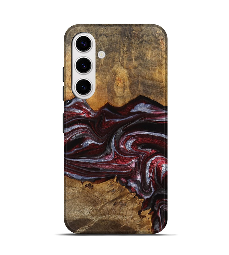 Galaxy S25 Wood Live Edge Phone Case - Theresa (Red, 750339)