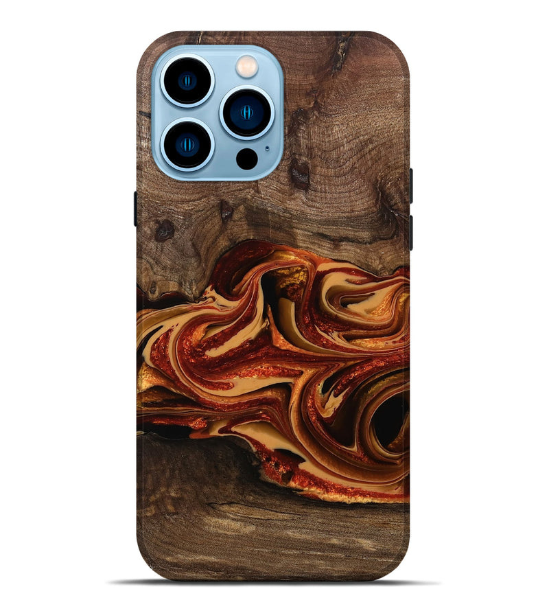 iPhone 14 Pro Max Wood Live Edge Phone Case - Aaliyah (Red, 750340)