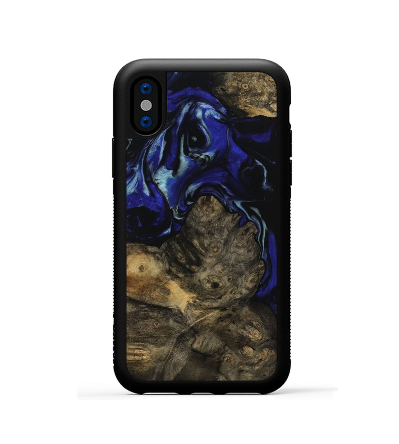 iPhone Xs Wood Phone Case - Latisha (Blue, 751440)