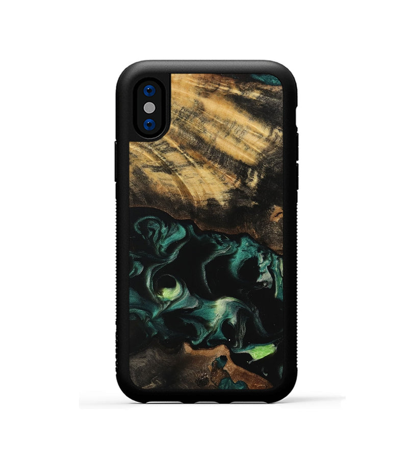 iPhone Xs Wood Phone Case - Shirley (Green, 751442)