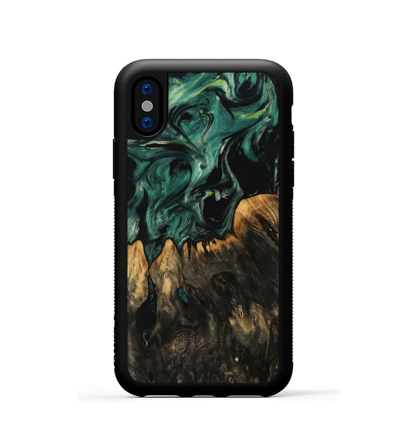 iPhone Xs Wood Phone Case - Darci (Green, 751443)