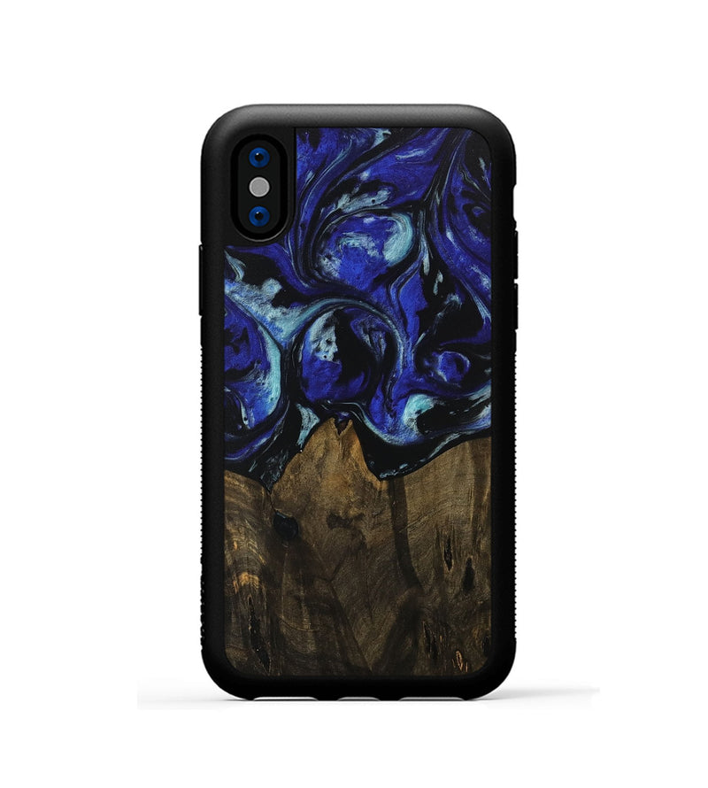 iPhone Xs Wood Phone Case - Madisen (Blue, 751456)