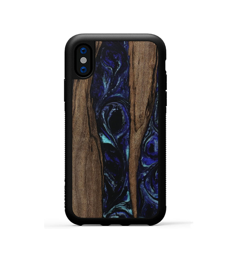 iPhone Xs Wood Phone Case - Barbara (Blue, 751475)