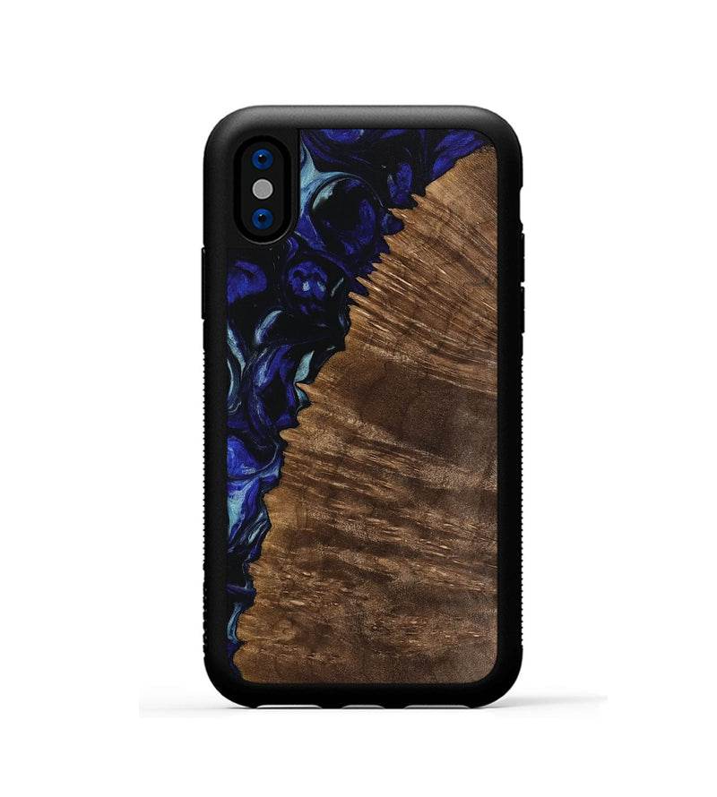 iPhone Xs Wood Phone Case - Carolyn (Blue, 751497)