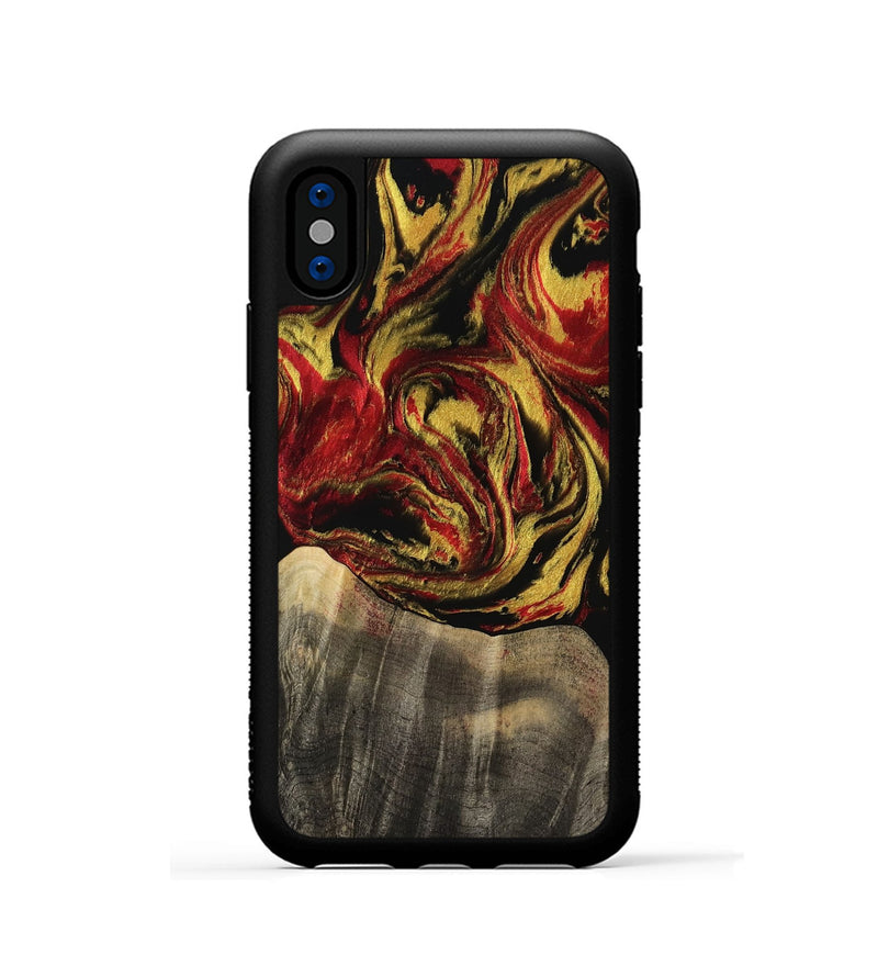 iPhone Xs Wood Phone Case - Cayson (Red, 751555)