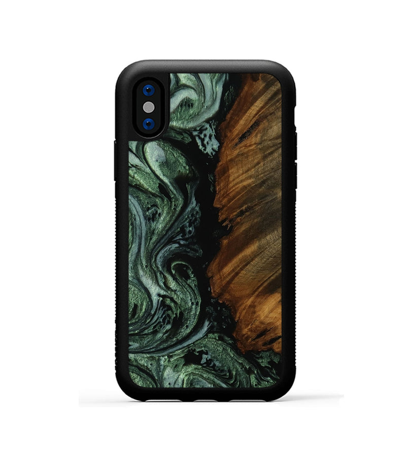 iPhone Xs Wood Phone Case - Belle (Green, 751557)