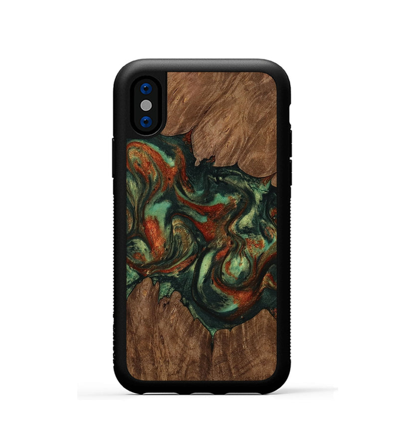 iPhone Xs Wood Phone Case - Daniel (Green, 751558)