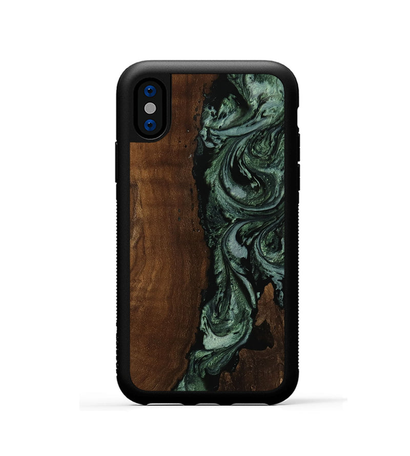 iPhone Xs Wood Phone Case - Junior (Green, 751588)