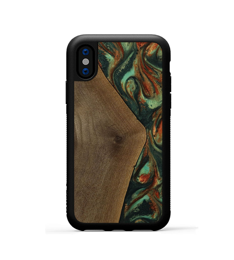 iPhone Xs Wood Phone Case - Eldon (Green, 751610)