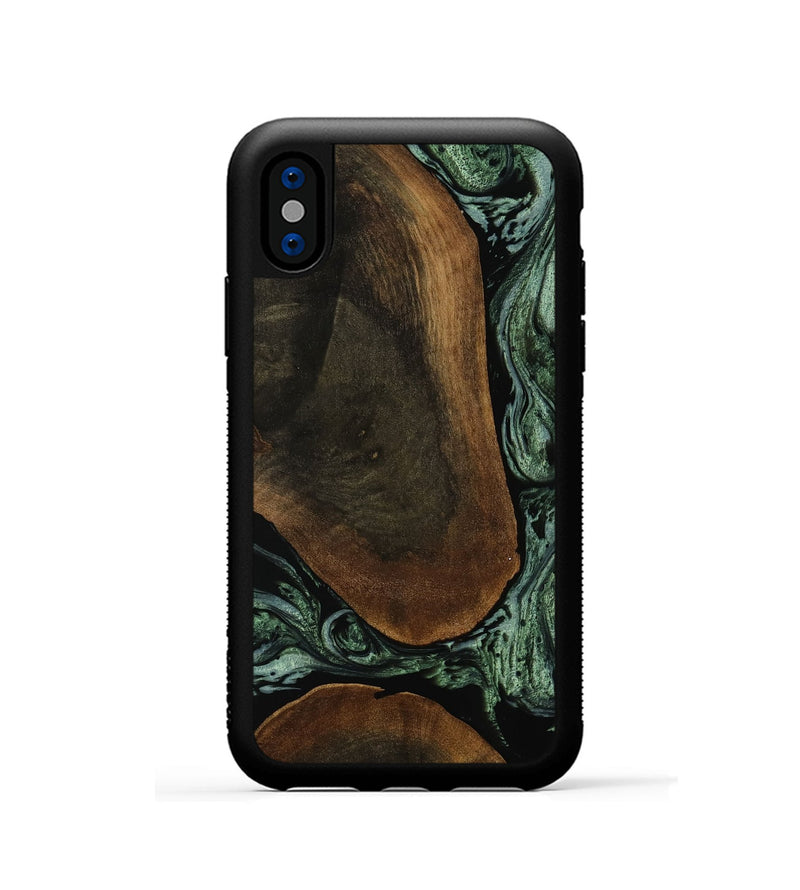 iPhone Xs Wood Phone Case - Latrell (Green, 751633)